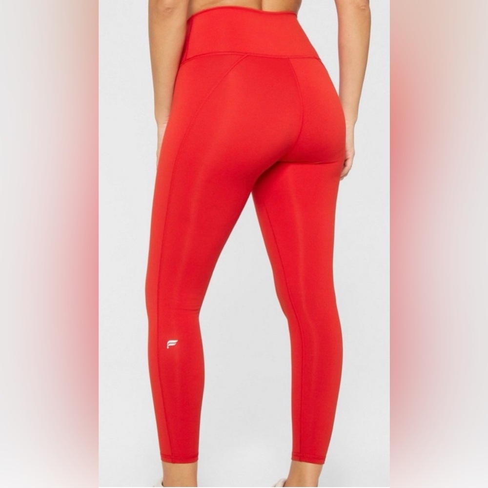 Fabletics Motion 365 Vibrant Red Cropped Leggings 23” inseam